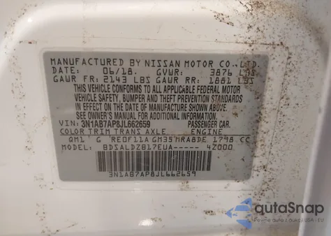 2018 Nissan Sentra Sv z USA, uszkodzony, nr VIN 3N1AB7AP8JL662659